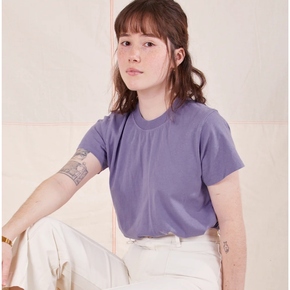 Big Bud Press THE ORGANIC VINTAGE TEE - FADED GRAPE XS